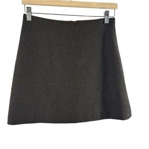 Aritzia Wilfred Classic Mini Skirt in Brown textured twill Academia fall sz 4